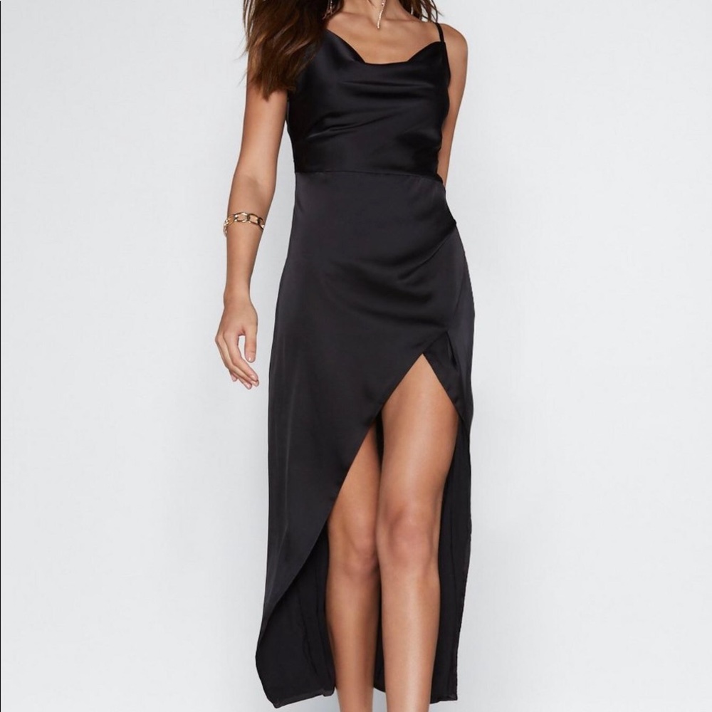 Nasty Gal Cowl Play Satin Dress